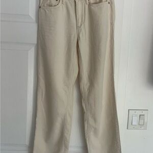 Rag & Bone Cream Straight Leg Jeans